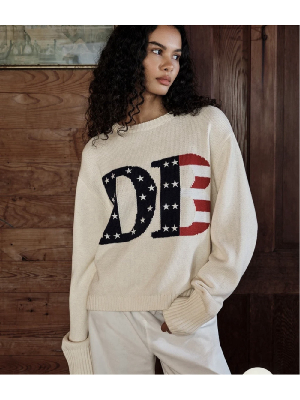 Dairy Boy Women’s DB American Summer Sweater Oatmeal XS NWT